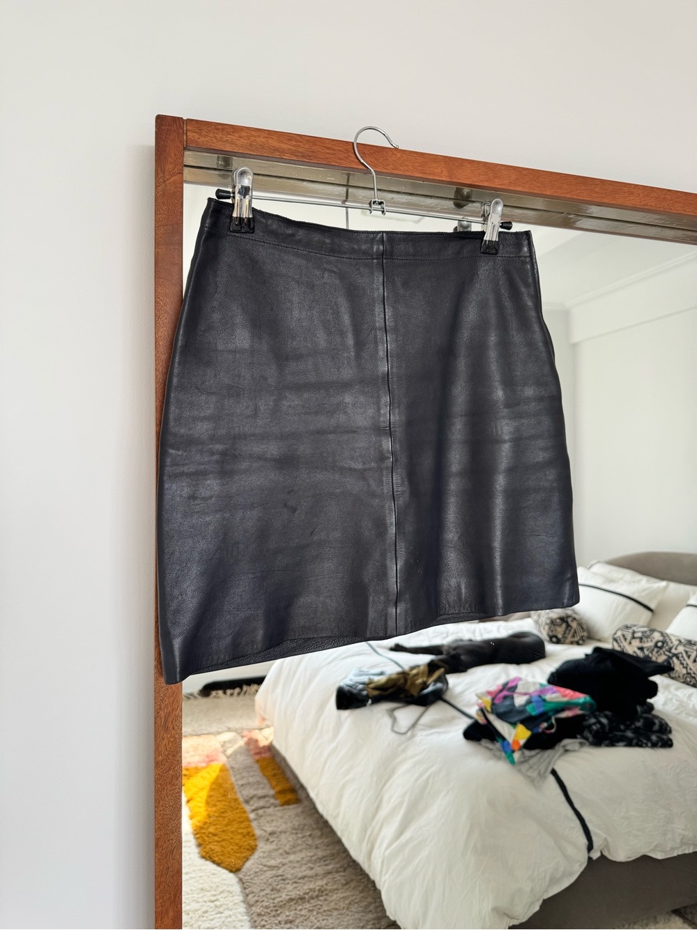 Sandro Black Leather Mini Skirt